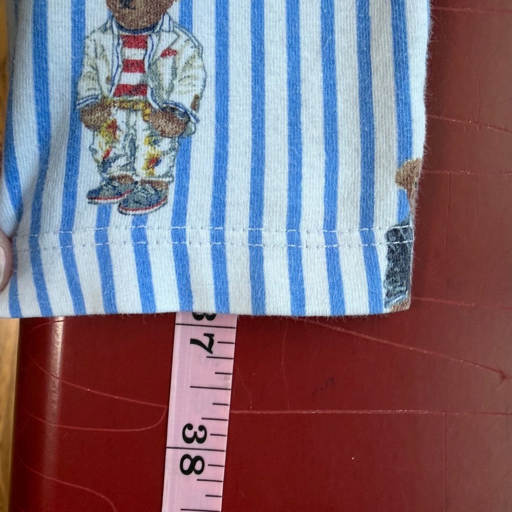 Ralph Lauren Polo Bear Pajama Pants Womens Sz L Blue Stripe Lounge Sleep Preppy - Picture 11 of 13